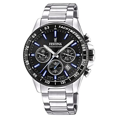 Festina Orologio Uomo Analogico in Acciaio Inossidabile 316L Movimento al Quarzo Cronografo Calendario Vetro Minerale ad Alta Resistenza Impermeabile 10 ATM F20560 Timeless Chronograph Festina Orologio Uomo Analogico in Acciaio Inossidabile 316L Movimento al Quarzo Cronografo Calendario Vetro Minerale ad Alta Resistenza Impermeabile 10 ATM F20560 Timeless Chronograph