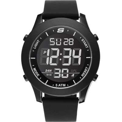 Skechers Orologio Rosencrans Uomo, movimento digitale, cassa in policarbonato nero da 46 mm con cinturino in silicone, Skechers Orologio Rosencrans Uomo, movimento digitale, cassa in policarbonato nero da 46 mm con cinturino in silicone,