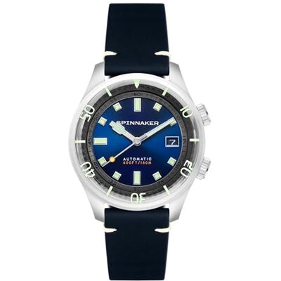 Spinnaker Bradner Orologio da uomo 42 mm automatico a 3 lancette con cinturino in vera pelle o acciaio inossidabile SP-5062 Spinnaker Bradner Orologio da uomo 42 mm automatico a 3 lancette con cinturino in vera pelle o acciaio inossidabile SP-5062