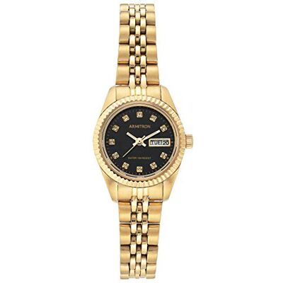Armitron Orologio da polso da Donna, 75/2475, impreziosito da veri cristalli, funzione datario, Oro/Nero Armitron Orologio da polso da Donna, 75/2475, impreziosito da veri cristalli, funzione datario, Oro/Nero