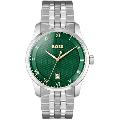 Boss Orologio Analogico al Quarzo per Uomo Collezione PRINCIPLE con Cinturino in Pelle e in Acciaio Inossidabile, disponibile in Nero, Marrone, Blu, Verde o Grigio Boss Orologio Analogico al Quarzo per Uomo Collezione PRINCIPLE con Cinturino in Pelle e in Acciaio Inossidabile, disponibile in Nero, Marrone, Blu, Verde o Grigio