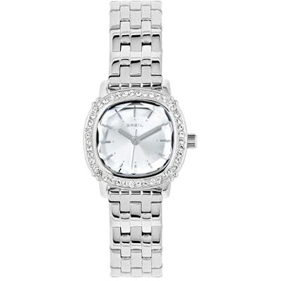Breil , Collezione Sienna, Orologio Donna Solo Tempo in Acciaio Lucido, Quadrante Sunray, Lunetta con Cristalli, Bracciale a Maglia Singola, Chiusura Ripiegata, WR 5 ATM, Cassa Squadrata 23 mm Breil , Collezione Sienna, Orologio Donna Solo Tempo in Acciaio Lucido, Quadrante Sunray, Lunetta con Cristalli, Bracciale a Maglia Singola, Chiusura Ripiegata, WR 5 ATM, Cassa Squadrata 23 mm