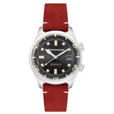 Spinnaker Bradner Orologio da uomo 42 mm automatico a 3 lancette con cinturino in vera pelle o acciaio inossidabile SP-5062 Spinnaker Bradner Orologio da uomo 42 mm automatico a 3 lancette con cinturino in vera pelle o acciaio inossidabile SP-5062