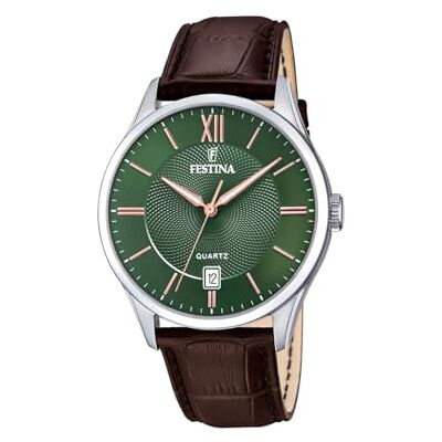 Festina Orologio Uomo Analogico in Acciaio Inossidabile e Pelle Marrone Festina Orologio Uomo Analogico in Acciaio Inossidabile e Pelle Marrone