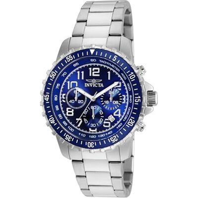 Invicta Specialty Orologio da Uomo in acciaio inossidabile con movimento Quarzo 45mm, Argento/Blu Invicta Specialty Orologio da Uomo in acciaio inossidabile con movimento Quarzo 45mm, Argento/Blu