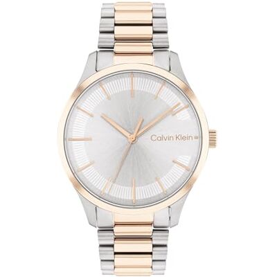 Calvin Klein Orologio Analogico al Quarzo Per Uomo e Donna Collezione ICONIC BRACELET 35MM con Cinturino in Acciaio Inossidabile Bicolore Calvin Klein Orologio Analogico al Quarzo Per Uomo e Donna Collezione ICONIC BRACELET 35MM con Cinturino in Acciaio Inossidabile Bicolore