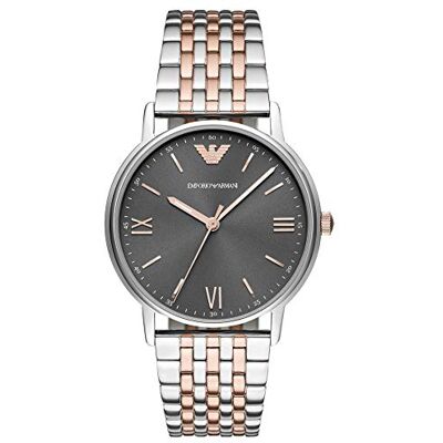 Emporio Armani Orologio Uomo, movimento a tre lancette, cassa in acciaio inossidabile 41 mm con bracciale in acciaio inossidabile, , Oro rosa e argento Emporio Armani Orologio Uomo, movimento a tre lancette, cassa in acciaio inossidabile 41 mm con bracciale in acciaio inossidabile, , Oro rosa e argento