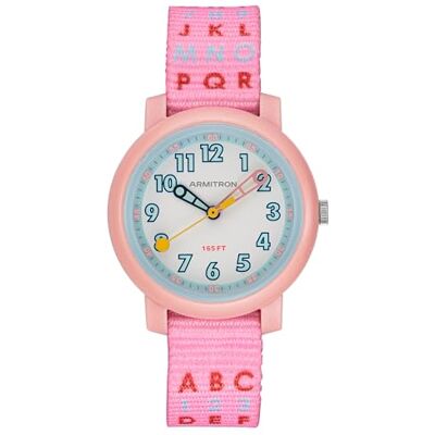 Armitron Orologio sportivo da polso per bambini, con cinturino in nylon con motivo, facile da leggere, 27/1003, Rosa Armitron Orologio sportivo da polso per bambini, con cinturino in nylon con motivo, facile da leggere, 27/1003, Rosa