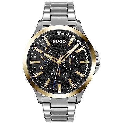 HUGO Orologio Analogico Multifunzione al Quarzo da Uomo Collezione #LEAP con Cinturino in Acciaio Inossidabile Argentato HUGO Orologio Analogico Multifunzione al Quarzo da Uomo Collezione #LEAP con Cinturino in Acciaio Inossidabile Argentato