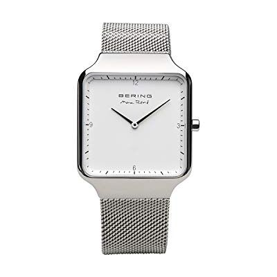 BERING Orologio da donna al quarzo, orologio da polso con cassa in acciaio inossidabile color argento da 32 mm e quadrante bianco, cinturino in maglia milanese, vetro zaffiro, 3 ATM BERING Orologio da donna al quarzo, orologio da polso con cassa in acciaio inossidabile color argento da 32 mm e quadrante bianco, cinturino in maglia milanese, vetro zaffiro, 3 ATM
