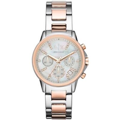 Armani Orologio da donna, Movimento cronografo al quarzo e cassa da 36 mm con cinturino in acciaio inossidabile Armani Orologio da donna, Movimento cronografo al quarzo e cassa da 36 mm con cinturino in acciaio inossidabile