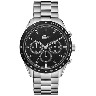 Lacoste Orologio con Cronografo al Quarzo da Uomo Collezione BOSTON con Cinturino in Acciaio Inossidabile Argentato Lacoste Orologio con Cronografo al Quarzo da Uomo Collezione BOSTON con Cinturino in Acciaio Inossidabile Argentato