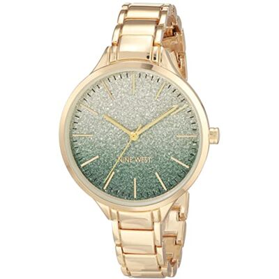 Nine West Orologio da polso da Donna, Verde/Oro Nine West Orologio da polso da Donna, Verde/Oro