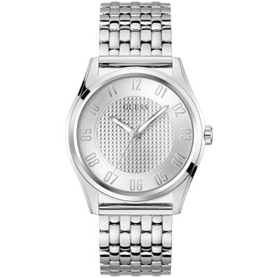 Guess Tate Orologio da polso analogico al quarzo, in acciaio inox, 42 mm, cinturino in acciaio inox, colore: argento, 5 bar, lancette luminose Guess Tate Orologio da polso analogico al quarzo, in acciaio inox, 42 mm, cinturino in acciaio inox, colore: argento, 5 bar, lancette luminose