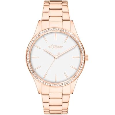 s.Oliver Orologio da donna rotondo oro rosa 16 mm elegante orologio da donna in metallo con movimento al quarzo impermeabile 3 ATM antigraffio s.Oliver Orologio da donna rotondo oro rosa 16 mm elegante orologio da donna in metallo con movimento al quarzo impermeabile 3 ATM antigraffio