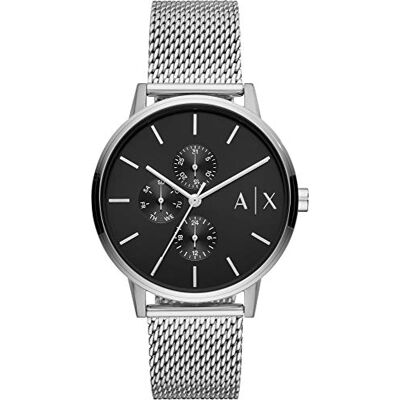 Armani Orologio da uomo, Movimento multifunzionale al quarzo e cassa da 42 mm con cinturino in acciaio Armani Orologio da uomo, Movimento multifunzionale al quarzo e cassa da 42 mm con cinturino in acciaio