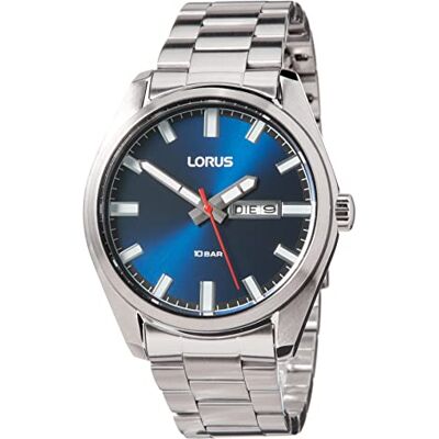 Lorus Orologio analogico al quarzo da uomo con cinturino in metallo , Blu, Bracciale Lorus Orologio analogico al quarzo da uomo con cinturino in metallo , Blu, Bracciale