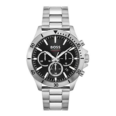 Boss Orologio con Cronografo al Quarzo da Uomo Collezione TROPER con Cinturino in Acciaio Inossidabile Argentato Boss Orologio con Cronografo al Quarzo da Uomo Collezione TROPER con Cinturino in Acciaio Inossidabile Argentato