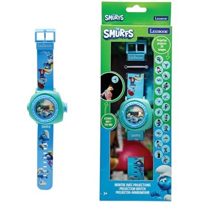 Lexibook , I Puffi, Orologio da polso regolabile con display digitale e 20 proiezioni dell'universo dei Puffi, per bambini, Lexibook , I Puffi, Orologio da polso regolabile con display digitale e 20 proiezioni dell'universo dei Puffi, per bambini,