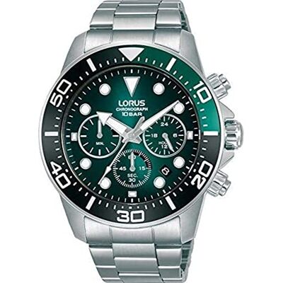 Lorus Orologio automatico da donna in acciaio inox con cinturino in metallo RT345JX9, verde-nero, Sport Lorus Orologio automatico da donna in acciaio inox con cinturino in metallo RT345JX9, verde-nero, Sport
