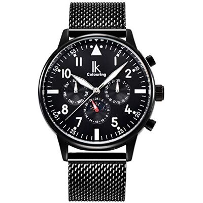 Alienwork IK Orologio Automatico Uomo Donna Cronografo Cinturino in Maglia Alienwork IK Orologio Automatico Uomo Donna Cronografo Cinturino in Maglia