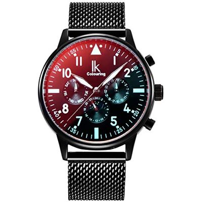 Alienwork IK Orologio Automatico Uomo Donna Cronografo Cinturino in Maglia Alienwork IK Orologio Automatico Uomo Donna Cronografo Cinturino in Maglia