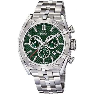 JAGUAR Orologio Modello Della Collezione Executive, Cassa 45,8 mm Verde Con Cinturino In Acciaio Da Uomo JAGUAR Orologio Modello Della Collezione Executive, Cassa 45,8 mm Verde Con Cinturino In Acciaio Da Uomo
