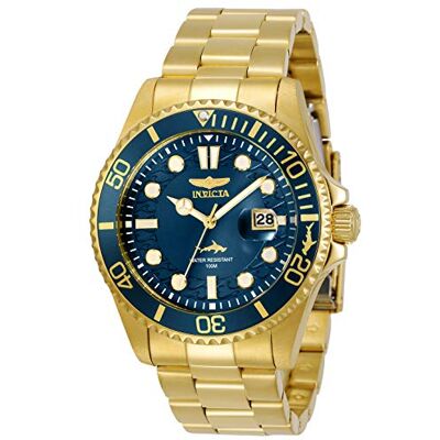Invicta Pro Diver Orologio da Uomo in Acciaio Inossidabile con Movimento al Quarzo, Oro/Blu 43 mm Invicta Pro Diver Orologio da Uomo in Acciaio Inossidabile con Movimento al Quarzo, Oro/Blu 43 mm