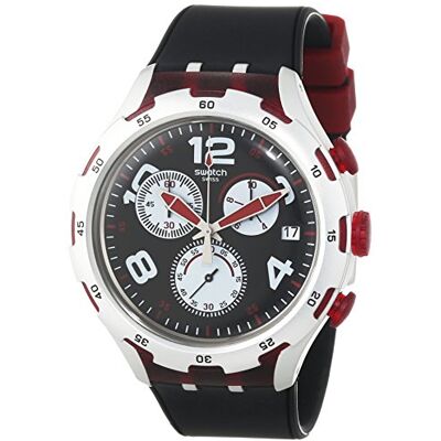 Swatch , orologio da polso da uomo, con cronografo al quarzo, in silicone, Swatch , orologio da polso da uomo, con cronografo al quarzo, in silicone,