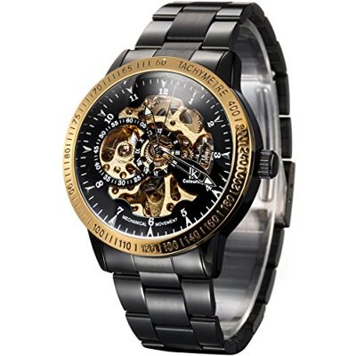 Alienwork IK Orologio Automatico Uomo Donna Scheletro Fondo in Vetro Alienwork IK Orologio Automatico Uomo Donna Scheletro Fondo in Vetro