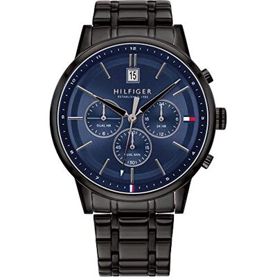 Tommy Hilfiger Orologio Analogico Multifunzione al Quarzo da Uomo con Cinturino in Acciaio Inossidabile Nero Tommy Hilfiger Orologio Analogico Multifunzione al Quarzo da Uomo con Cinturino in Acciaio Inossidabile Nero