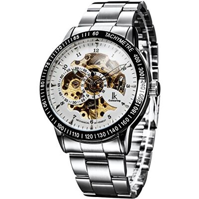 Alienwork IK Orologio Automatico Uomo Donna Scheletro Fondo in Vetro Alienwork IK Orologio Automatico Uomo Donna Scheletro Fondo in Vetro