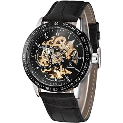 Alienwork IK Orologio Automatico Uomo Donna Scheletro Fondo in Vetro Alienwork IK Orologio Automatico Uomo Donna Scheletro Fondo in Vetro