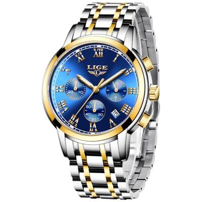 LIGE Orologio Uomo 3ATM Elegante Vintage Analogico LIGE Orologio Uomo 3ATM Elegante Vintage Analogico