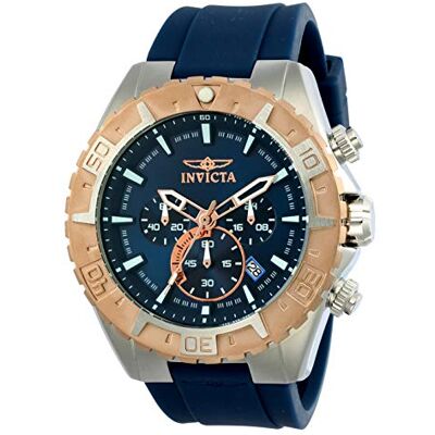 Invicta Aviator Orologio da Uomo in acciaio inossidabile con movimento Quarzo 49mm, Blu/Argento Invicta Aviator Orologio da Uomo in acciaio inossidabile con movimento Quarzo 49mm, Blu/Argento