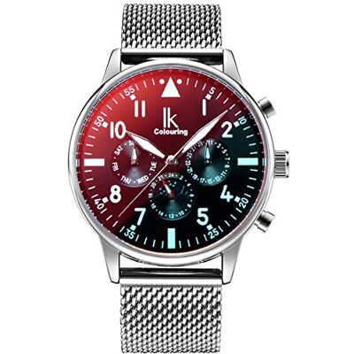 Alienwork IK Orologio Automatico Uomo Donna Cronografo Cinturino in Maglia Alienwork IK Orologio Automatico Uomo Donna Cronografo Cinturino in Maglia