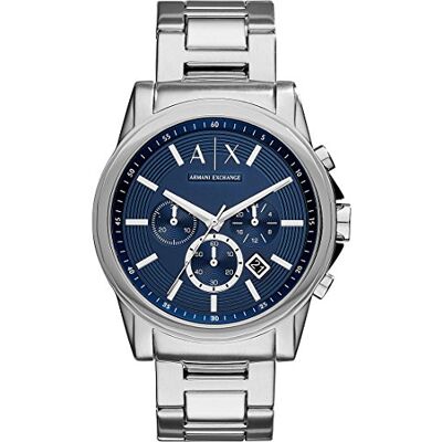 Armani Orologio da uomo, Movimento cronografico al quarzo e cassa da 45 mm con cinturino in acciaio Armani Orologio da uomo, Movimento cronografico al quarzo e cassa da 45 mm con cinturino in acciaio