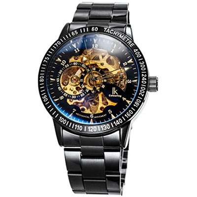 Alienwork IK Orologio Automatico Uomo Donna Scheletro Fondo in Vetro Alienwork IK Orologio Automatico Uomo Donna Scheletro Fondo in Vetro