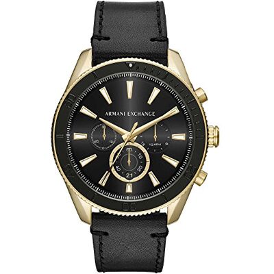 Armani orologio per uomo, movimento cronografo e cassa orologio per 46 mm con cinturino in acciaio inossiorologio perbile, pelle o silicone, Nero e oro Armani orologio per uomo, movimento cronografo e cassa orologio per 46 mm con cinturino in acciaio inossiorologio perbile, pelle o silicone, Nero e oro