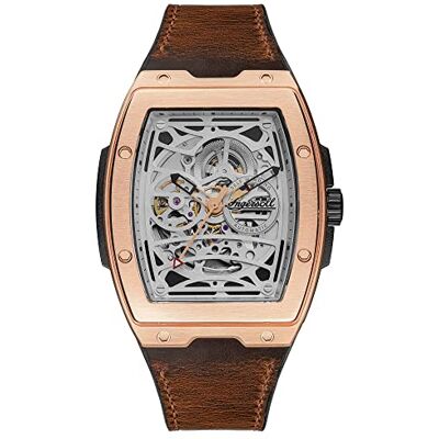 Ingersoll 1892 The Challenger Automatic Mens Watch con quadrante argento e cinturino in pelle Horween marrone I12303 Ingersoll 1892 The Challenger Automatic Mens Watch con quadrante argento e cinturino in pelle Horween marrone I12303