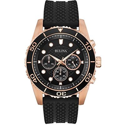 Bulova Orologio Analogico al Quarzo Uomo con Cinturino in Gomma Bulova Orologio Analogico al Quarzo Uomo con Cinturino in Gomma