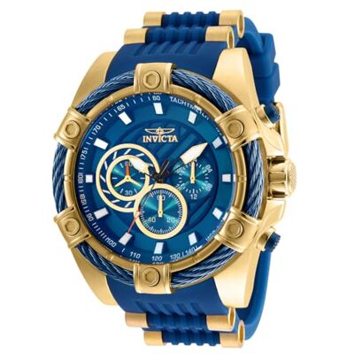 Invicta Bolt Orologio da Uomo in Acciaio Inossidabile con Movimento al Quarzo 52 mm, Oro/Blu Invicta Bolt Orologio da Uomo in Acciaio Inossidabile con Movimento al Quarzo 52 mm, Oro/Blu