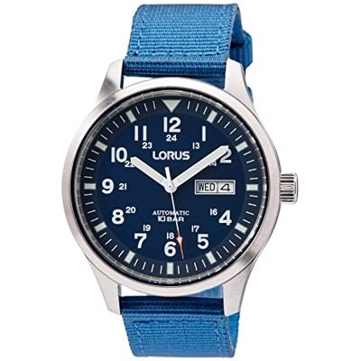 Lorus 32025166 Orologio da uomo analogico automatico, Blu scuro, misura unica, Militare Lorus 32025166 Orologio da uomo analogico automatico, Blu scuro, misura unica, Militare