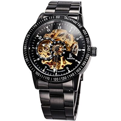 Alienwork IK Orologio Automatico Uomo Donna Scheletro Fondo in Vetro Alienwork IK Orologio Automatico Uomo Donna Scheletro Fondo in Vetro