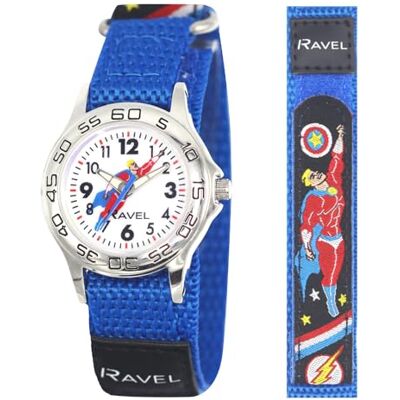 Ravel Orologio analogico al quarzo per bambini con cinturino Easy Fasten Action Ravel Orologio analogico al quarzo per bambini con cinturino Easy Fasten Action