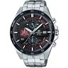 Casio EDIFICE Orologio, Robusta Cassa, 10 BAR, Rosso/Nero, Uomo con Cinturino in Acciaio Inox