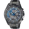 Casio EDIFICE Orologio, Robusta Cassa, 10 BAR, Nero/Azzurro, Uomo con Cinturino in Acciaio Inox