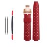 SHENGANG Cinturino in gomma, for LV Watch Raised Mouth for Louis Vuitton Tambour Series Q1121 Cinturino dedicato Uomo Donna Q114k Cinturino for orologio (Color : Red rose-GD, Size : 20x12mm)