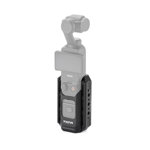 Tilta Adattatore di Espansione per Pocket 3, Accessori per la Gabbia della Fotocamera per DJI Osmo Pocket 3 con Filettature da 1/4"-20 Guide NATO Alluminio Nero TA-T65-AME-B