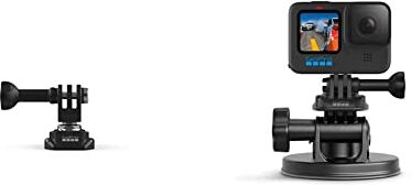 GoPro Ball Joint Buckle Attacco per Giunto Sferico, Nero & Suction Cup+ Fissaggio, Nero/Antracite